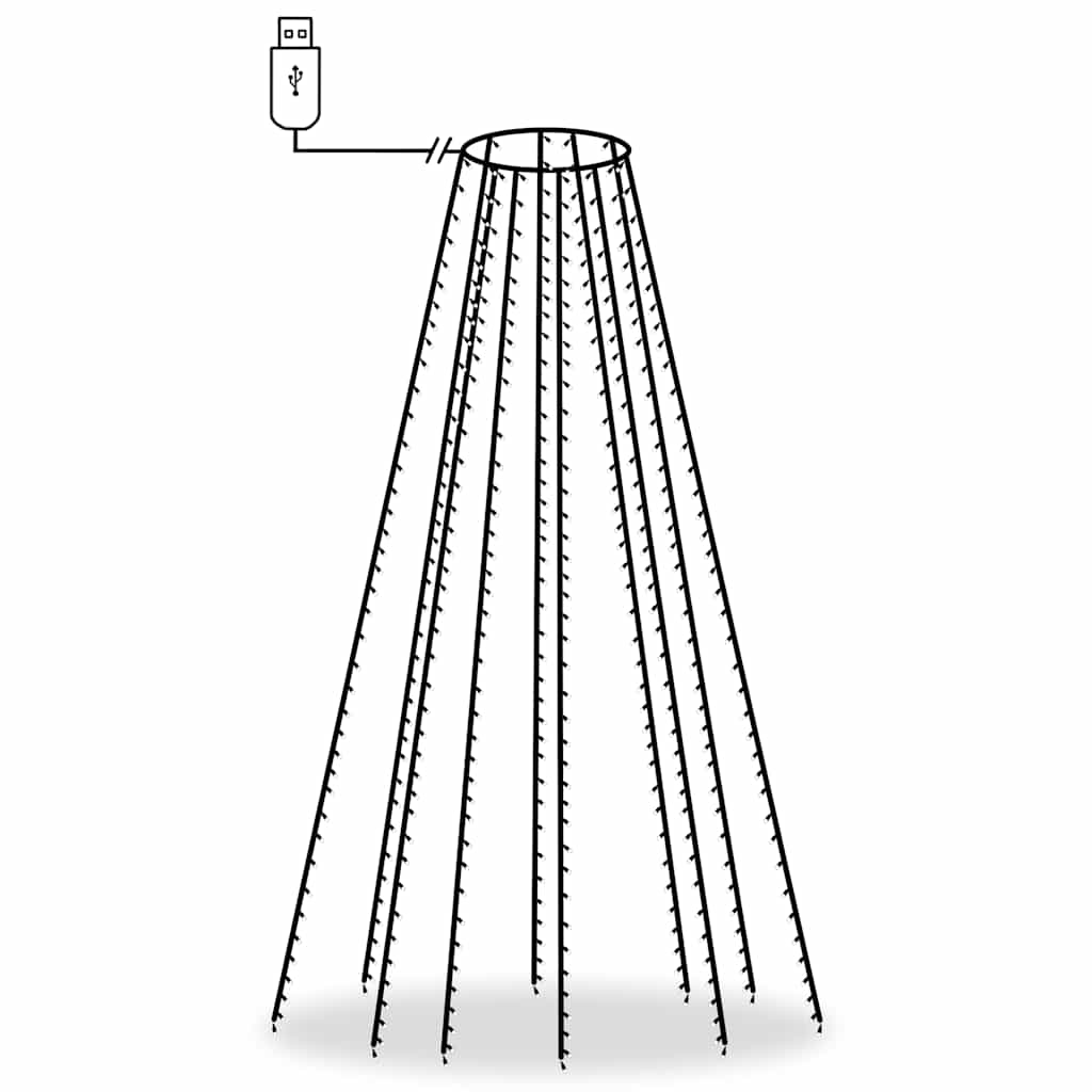 vidaXL Weihnachtsbaum-Beleuchtung 500 LEDs Kaltweiß 500 cm