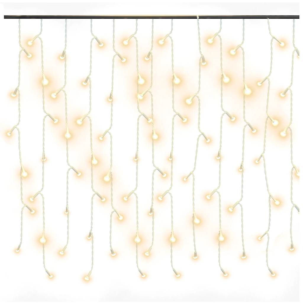 vidaXL Lichtervorhang LED Eiszapfen 10 m 400 LED Warmweiß 8 Funktionen