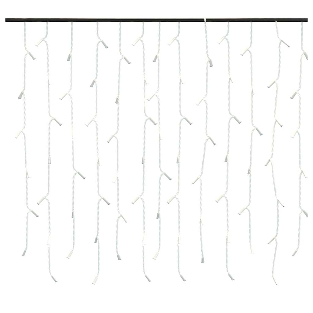 vidaXL Lichtervorhang LED Eiszapfen 10 m 400 LED Warmweiß 8 Funktionen