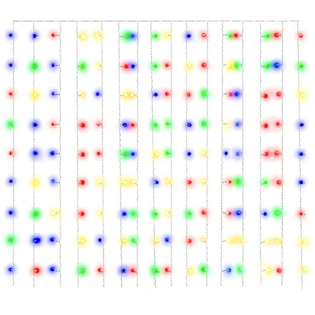 vidaXL LED-Lichtervorhang 3x3 m 300 LED Bunt 8 Funktionen