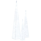 vidaXL LED-Leuchtkegel-Set Acryl Deko Kaltweiß 30/45/60 cm
