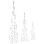 vidaXL LED-Leuchtkegel-Set Acryl Deko Blau 60/90/120cm
