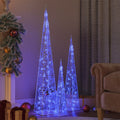 vidaXL LED-Leuchtkegel-Set Acryl Deko Blau 60/90/120cm