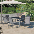 vidaXL 7-tlg. Garten-Essgruppe Stahl Anthrazit