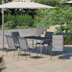 vidaXL 7-tlg. Garten-Essgruppe Stahl Anthrazit