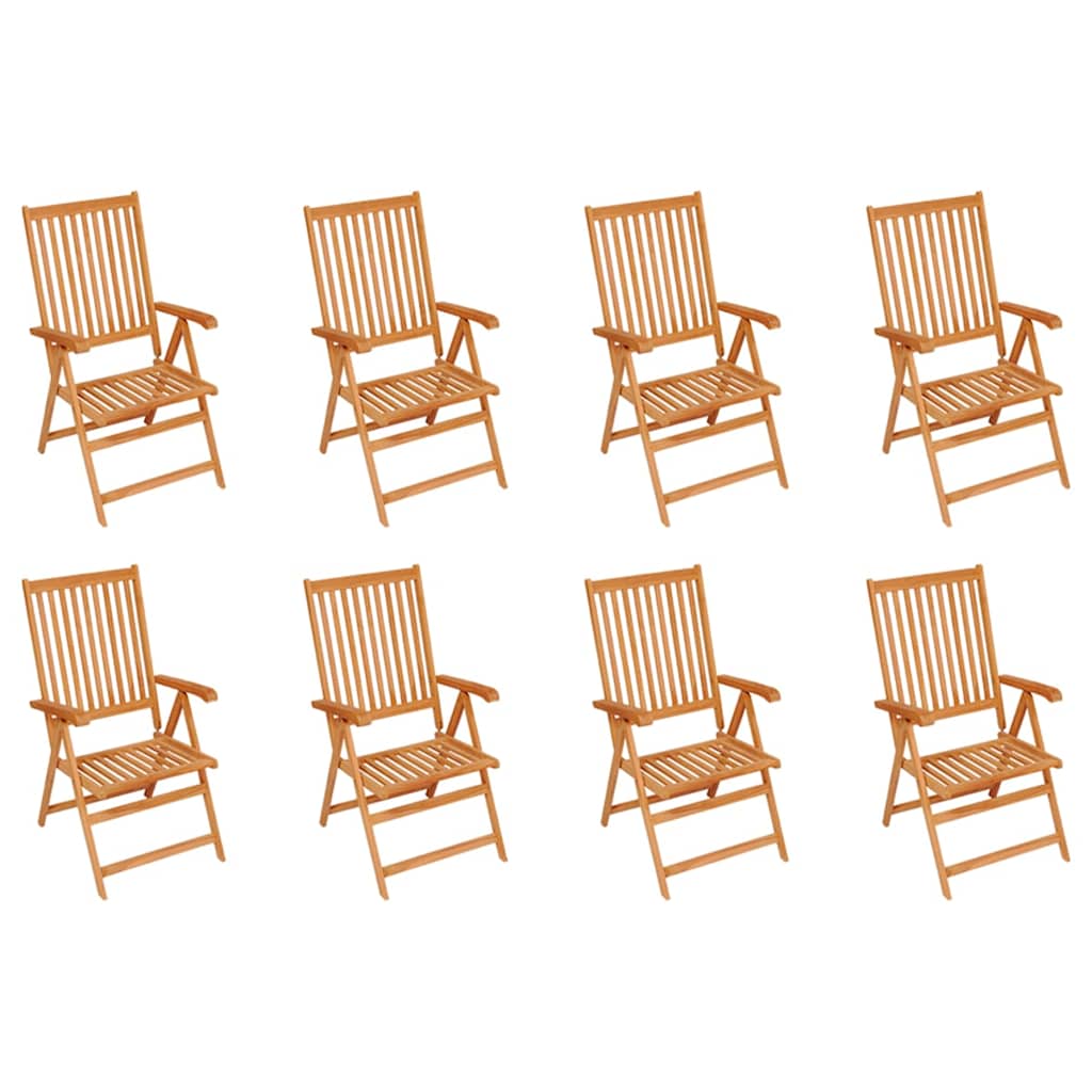 vidaXL Garten-Liegestühle 8 Stk. Massivholz Teak