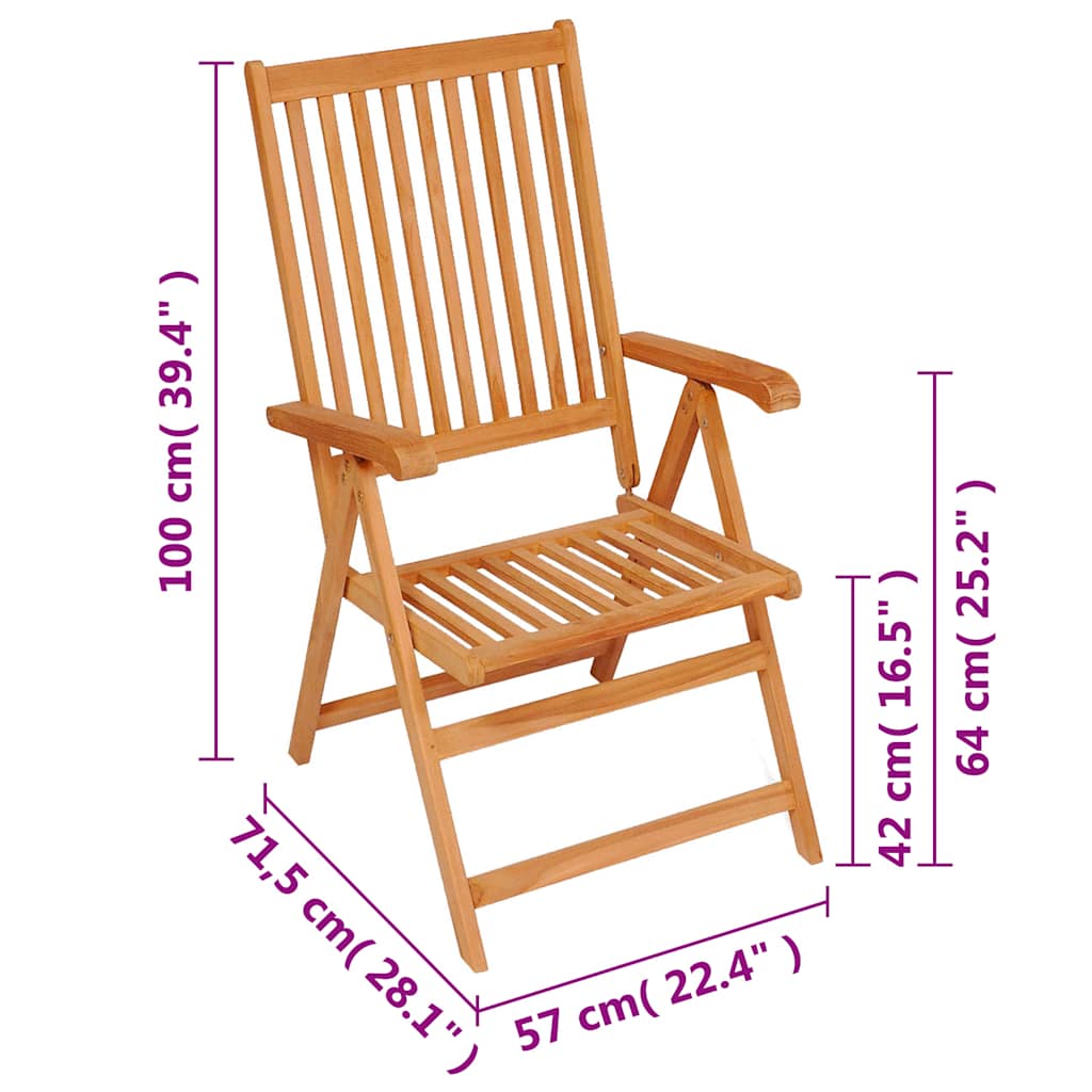 vidaXL Garten-Liegestühle 8 Stk. Massivholz Teak
