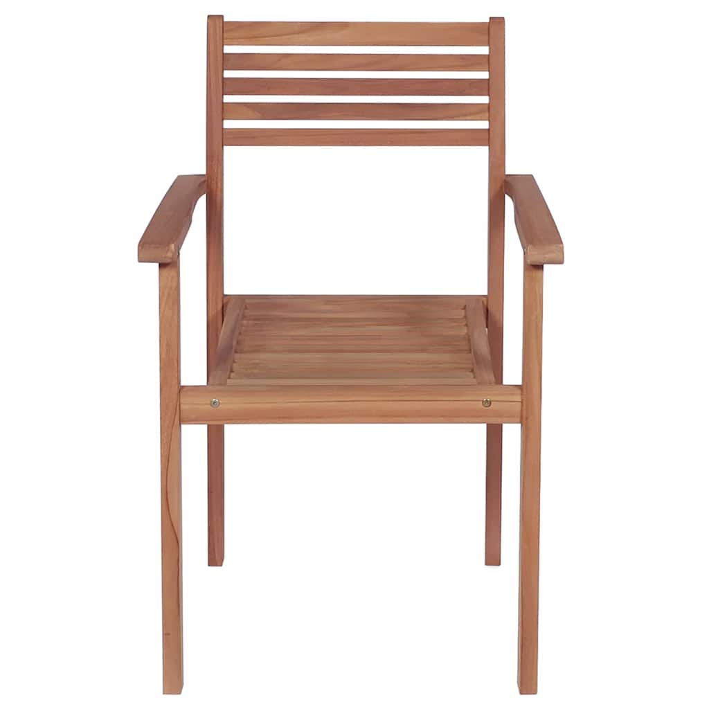 vidaXL Stapelbare Gartenstühle mit Kissen 8 Stk. Massivholz Teak