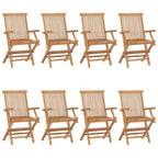 vidaXL Gartenstühle 8 Stk. Massivholz Teak