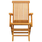 vidaXL Gartenstühle mit Beigen Kissen 8 Stk. Massivholz Teak