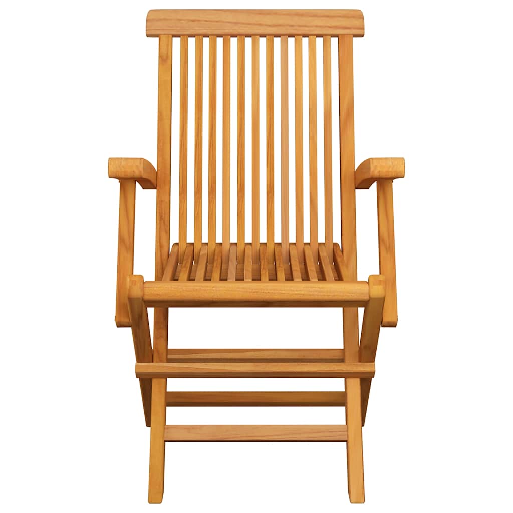 vidaXL Gartenstühle mit Roten Kissen 8 Stk. Massivholz Teak