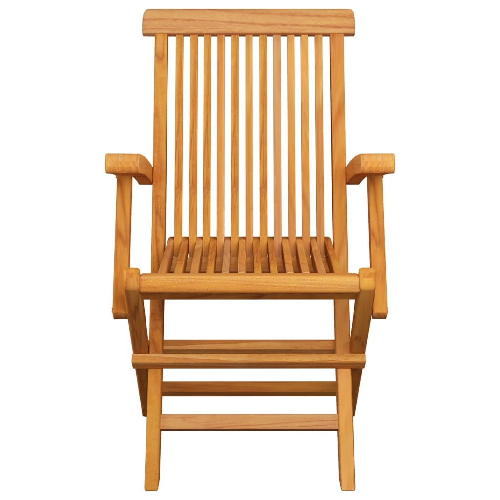 vidaXL Gartenstühle Graue Karomuster-Kissen 8 Stk. Massivholz Teak