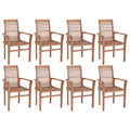 vidaXL Essstühle 8 Stk. Stapelbar Massivholz Teak