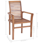 vidaXL Essstühle 8 Stk. Stapelbar Massivholz Teak