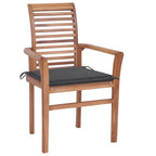 vidaXL Essstühle 8 Stk. mit Anthrazit Kissen Massivholz Teak