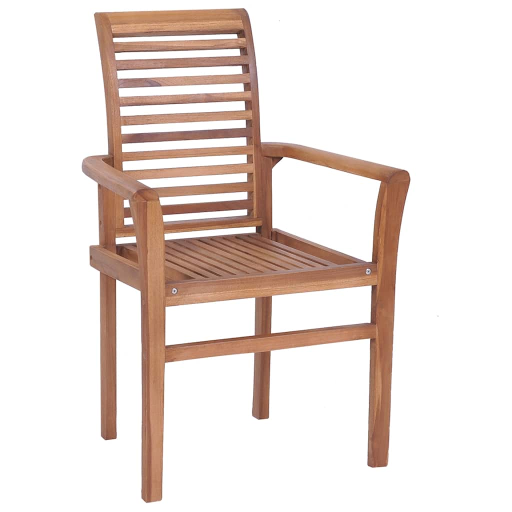 vidaXL Essstühle 8 Stk. mit Beigen Kissen Massivholz Teak