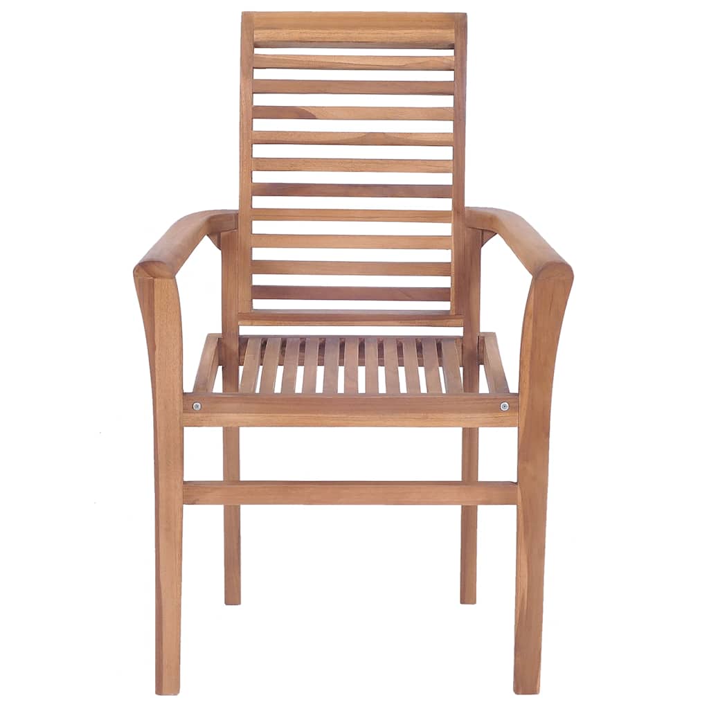 vidaXL Essstühle 8 Stk. mit Beigen Kissen Massivholz Teak