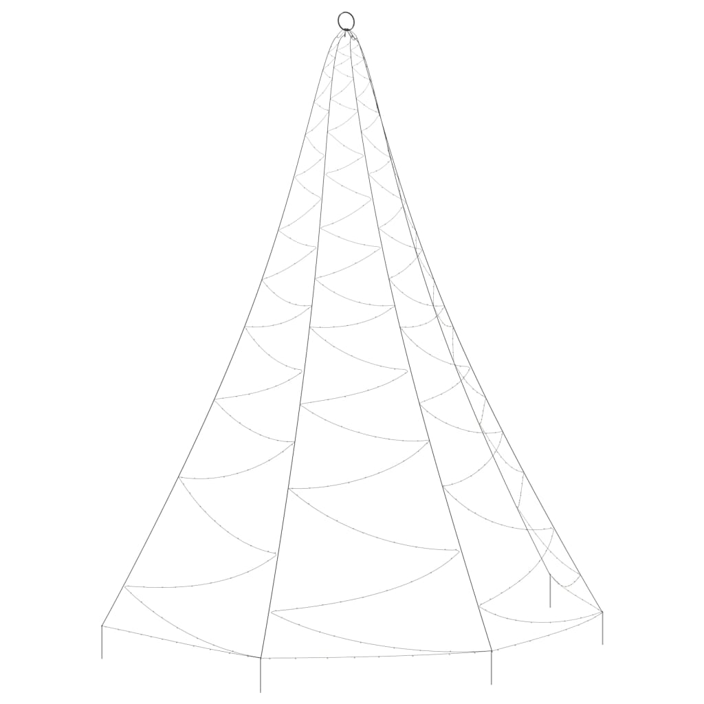 vidaXL Weihnachtsbaum an der Wand mit Metallhaken 260 LED Warmweiß 3 m