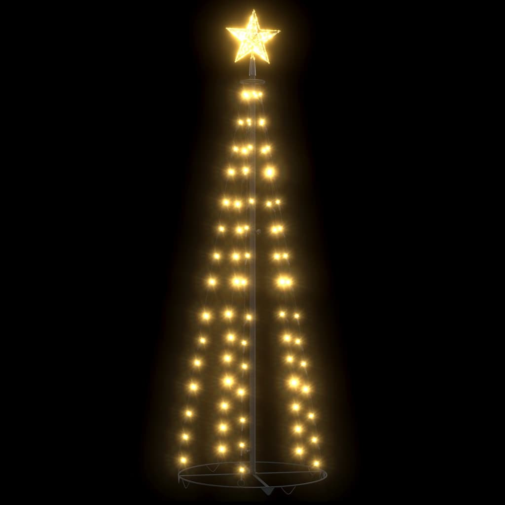 vidaXL Weihnachtsbaum Kegelform 70 LEDs Deko Warmweiß 50x120 cm