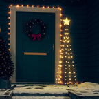 vidaXL Weihnachtsbaum Kegelform 70 LEDs Deko Warmweiß 50x120 cm