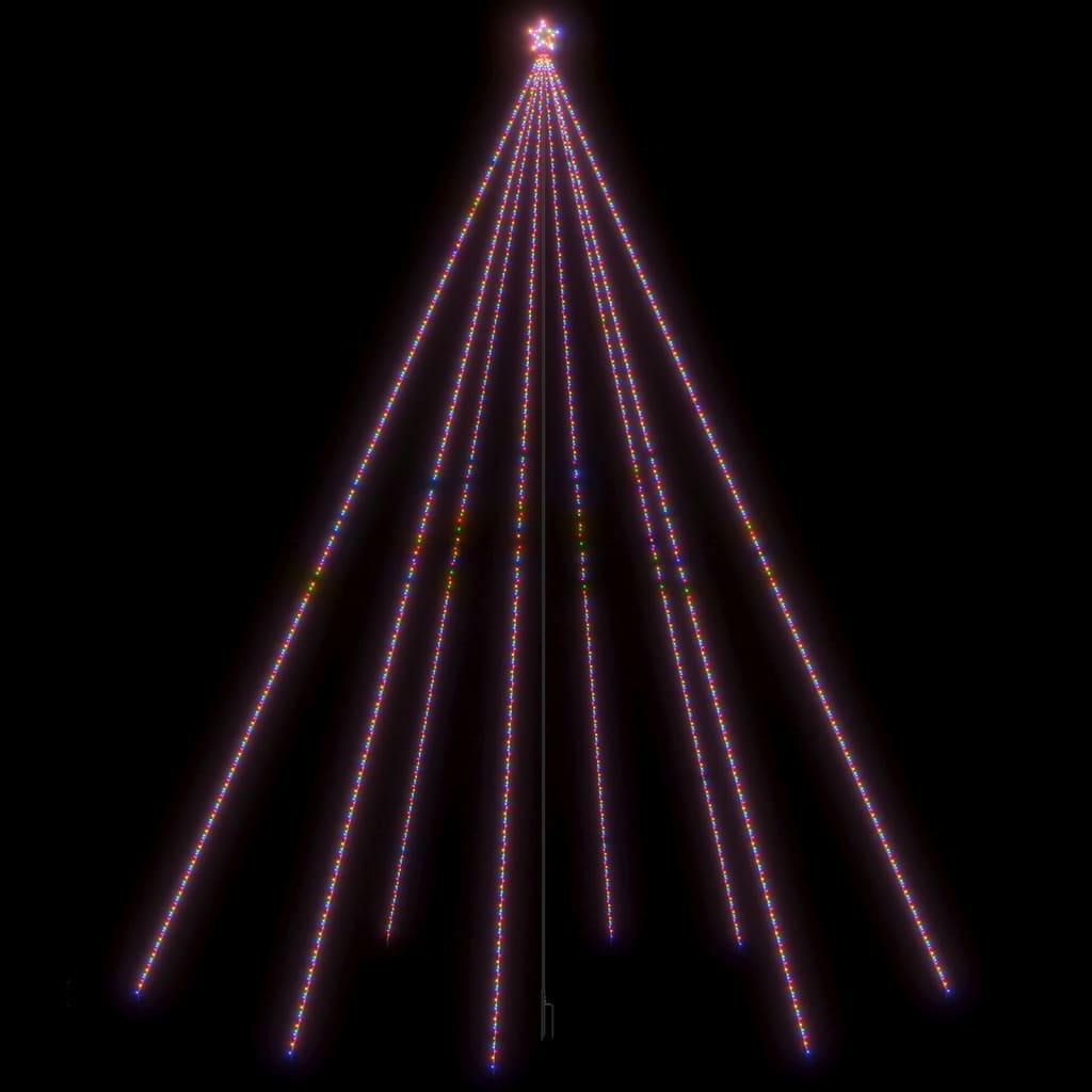 vidaXL LED Weihnachtsbaum Indoor Outdoor 1300 LEDs Bunt 8 m