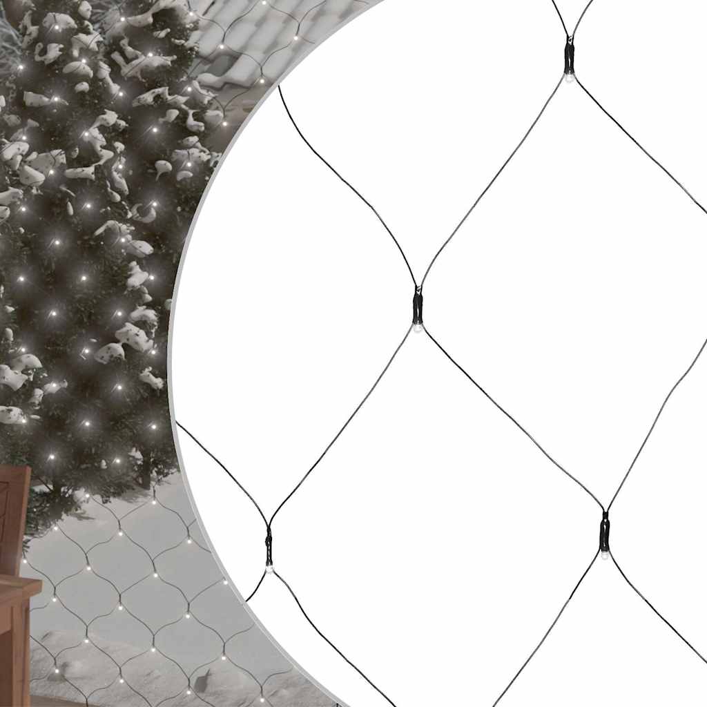 vidaXL LED-Lichternetz Kaltweiß 3x2 m 204 LEDs Indoor Outdoor