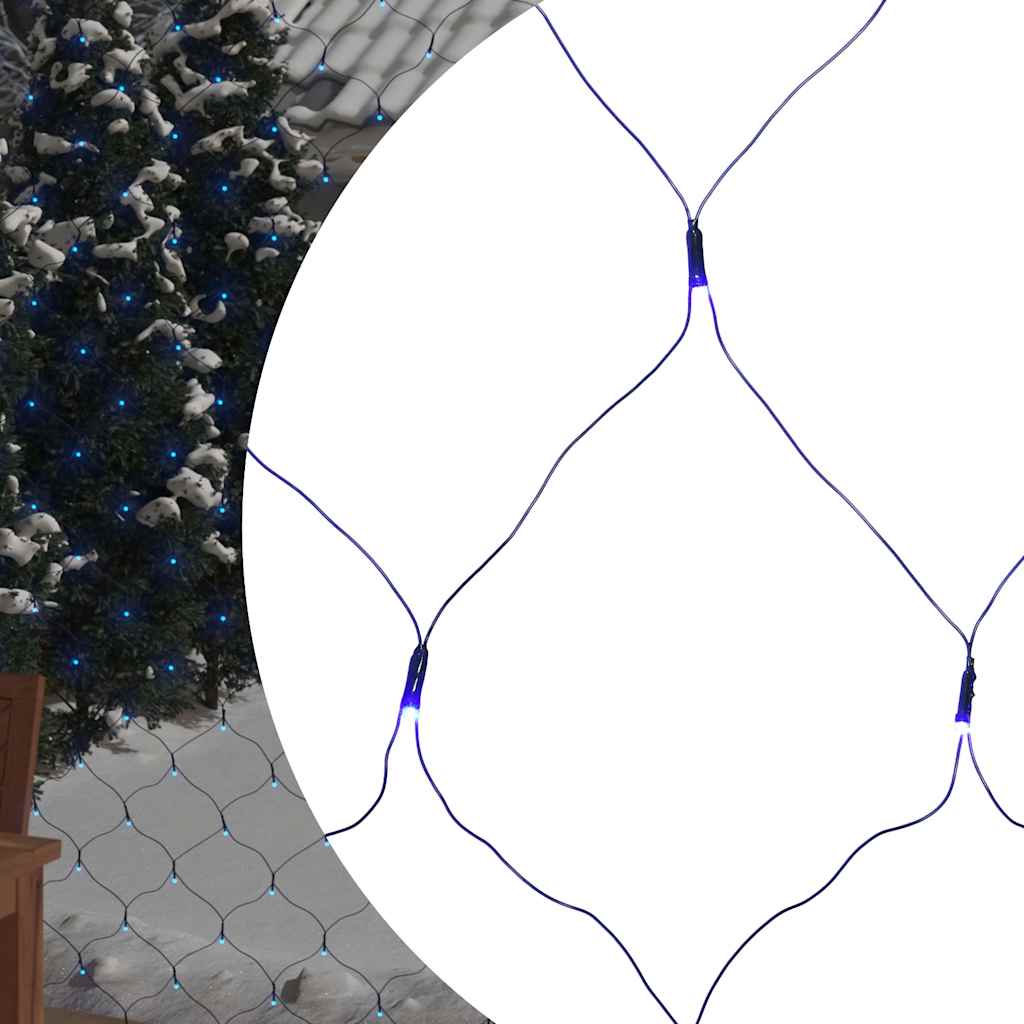 vidaXL Weihnachts-Lichternetz Blau 4x4 m 544 LEDs Indoor Outdoor