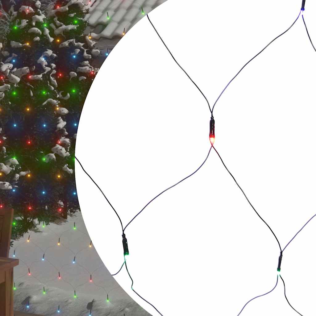 vidaXL Weihnachts-Lichternetz 4x4 m 544 LED Bunt Indoor Outdoor