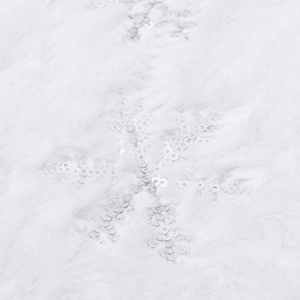 vidaXL Luxus-Weihnachtsbaumrock Weiß 90 cm Kunstfell