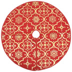 vidaXL Luxus-Weihnachtsbaumdecke mit Socke Rot 90 cm Stoff