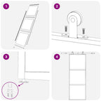 vidaXL Schiebetür 3-teilig ESG-Glas und Aluminium 76x205 cm Schwarz