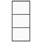 vidaXL Schiebetür ESG-Glas und Aluminium 90x205 cm Schwarz