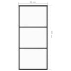 vidaXL Schiebetür ESG-Glas und Aluminium 90x205 cm Schwarz