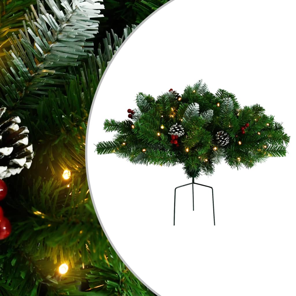 vidaXL Künstlicher Weihnachtsbaum mit Beleuchtung Outdoor Grün 40 cm