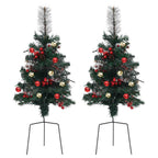 vidaXL Künstlicher Weihnachtsbaum mit Beleuchtung 2 Stk. Outdoor 76 cm