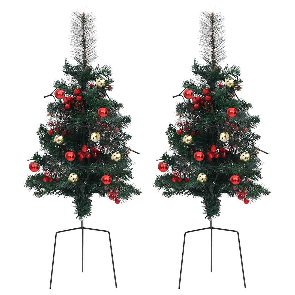 vidaXL Künstlicher Weihnachtsbaum mit Beleuchtung 2 Stk. Outdoor 76 cm