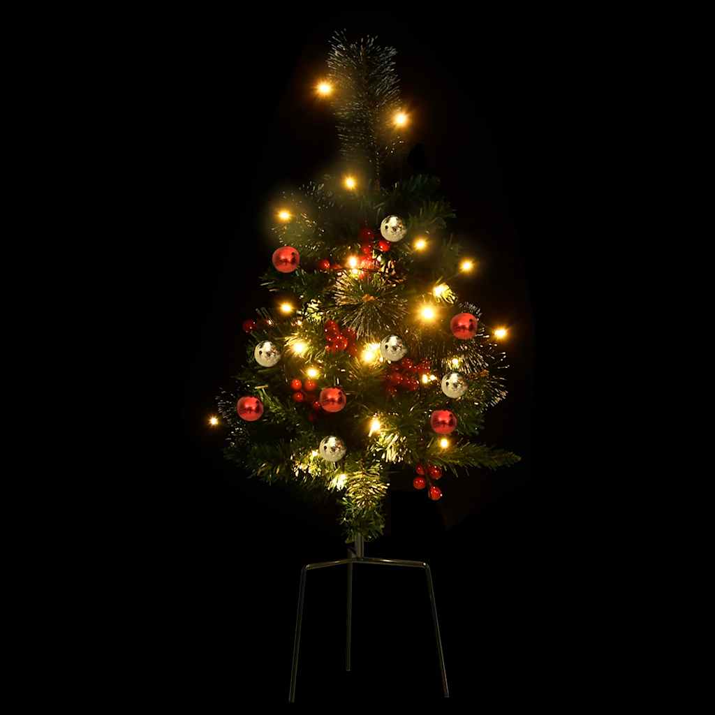 vidaXL Künstlicher Weihnachtsbaum mit Beleuchtung 2 Stk. Outdoor 76 cm
