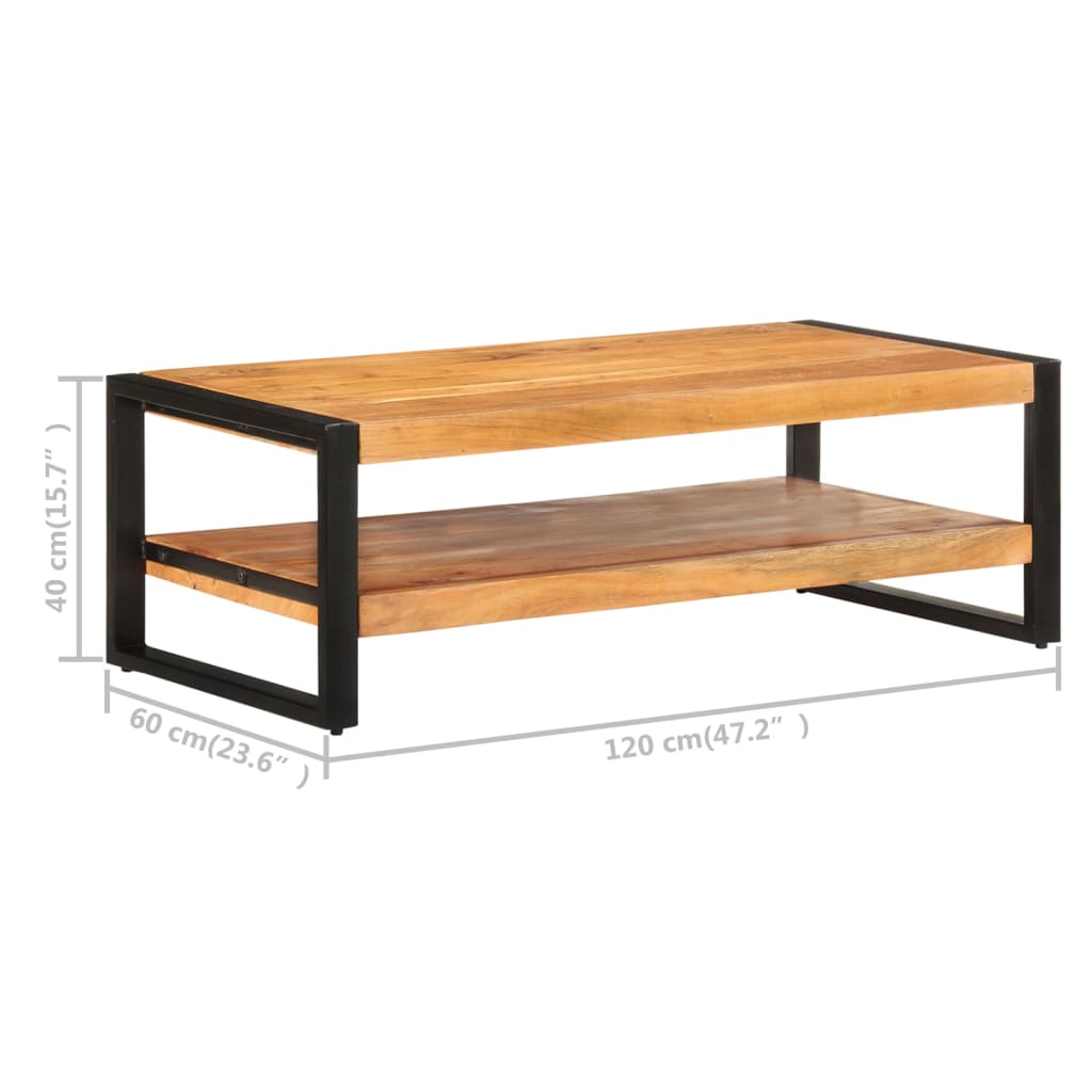 vidaXL Couchtisch 120x60x40 cm Akazie Massivholz