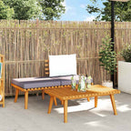 vidaXL 3-tlg. Garten-Lounge-Set mit Kissen Massivholz Akazie