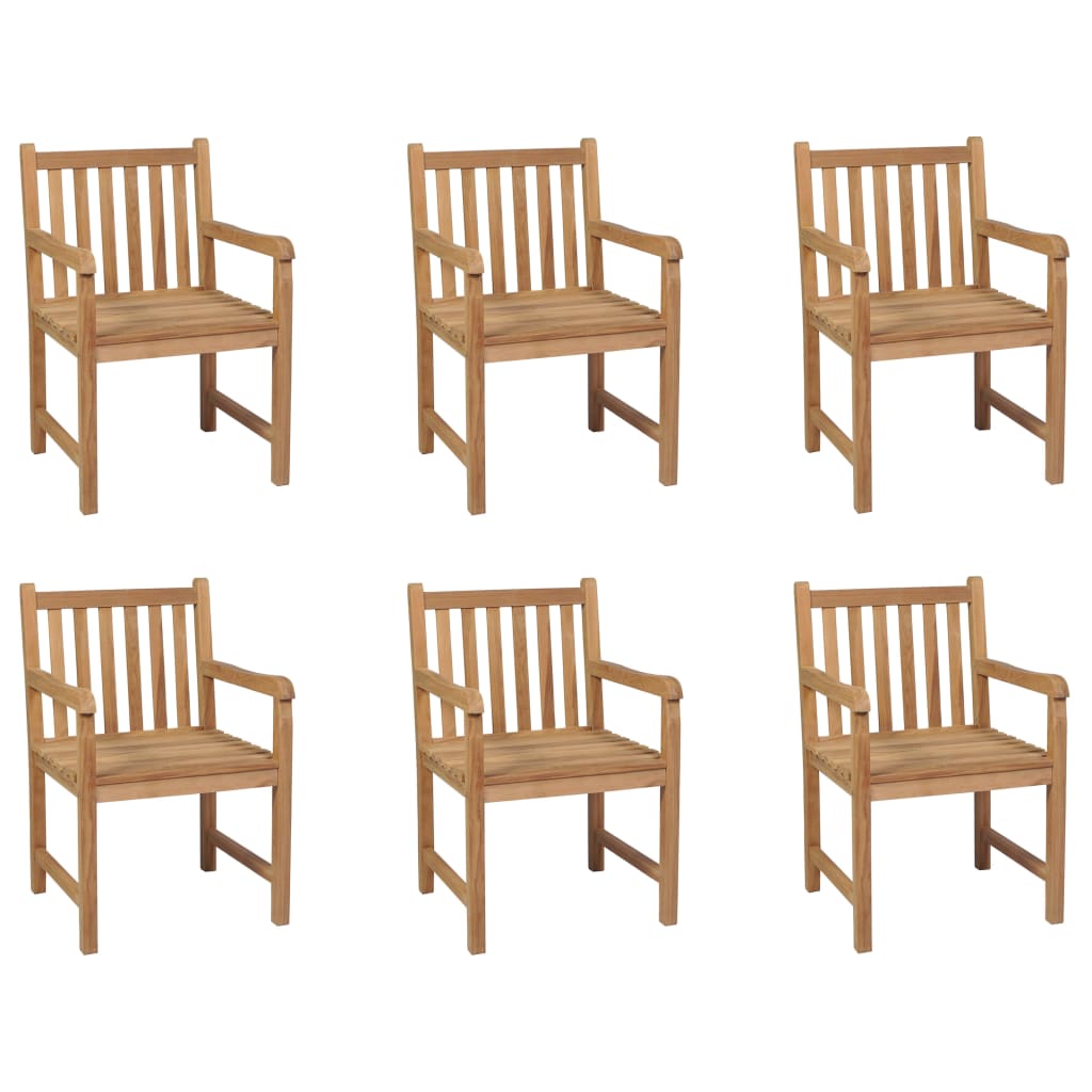 vidaXL Gartenstühle 6 Stk. Massivholz Teak