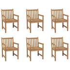 vidaXL Gartenstühle 6 Stk. Massivholz Teak
