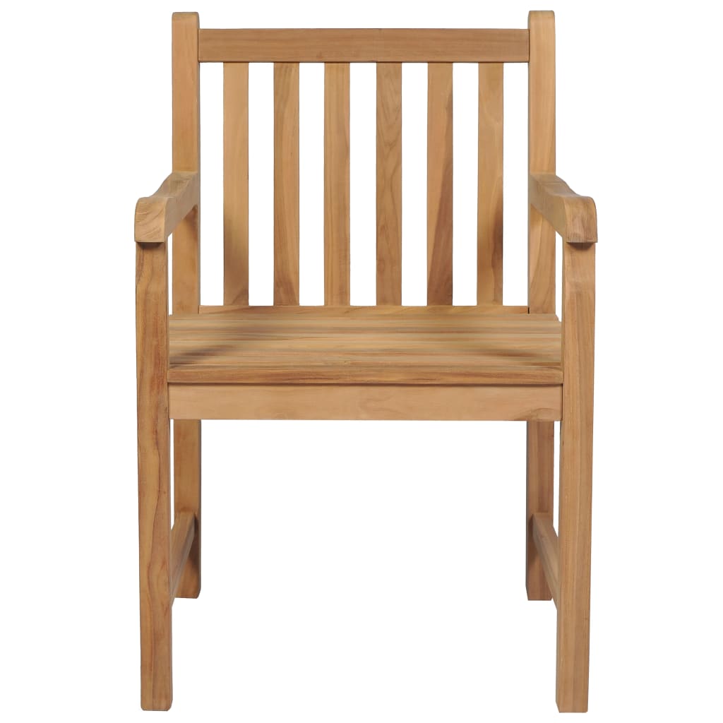 vidaXL Gartenstühle 6 Stk. mit Cremeweißen Kissen Massivholz Teak