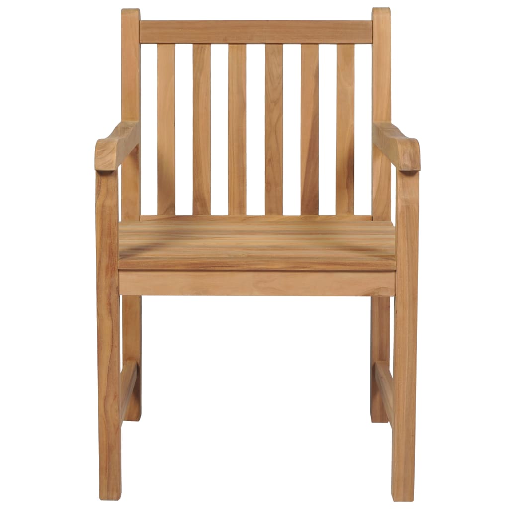 vidaXL Gartenstühle 8 Stk. mit Grünen Kissen Massivholz Teak