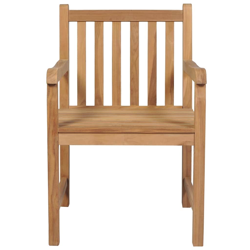 vidaXL Gartenstühle 8 Stk. mit Roten Kissen Massivholz Teak