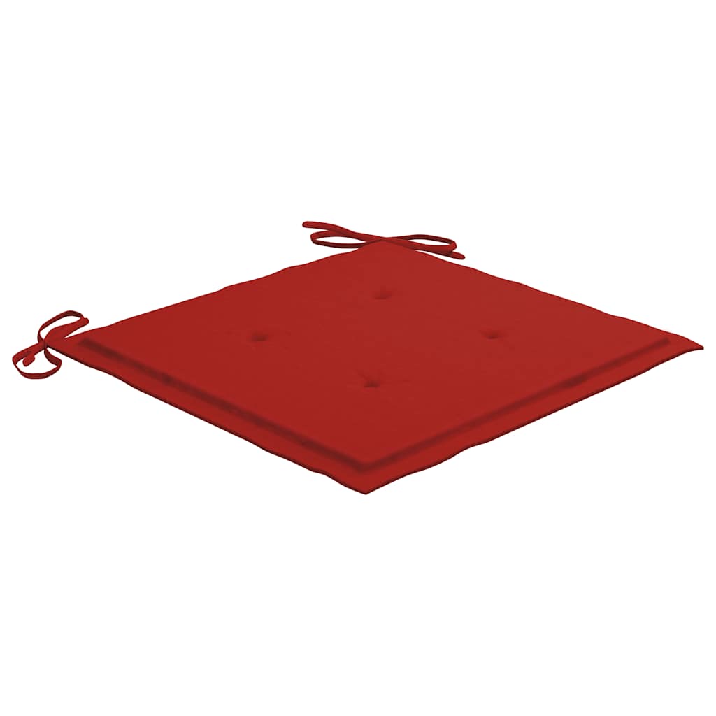 vidaXL Gartenstühle 8 Stk. mit Roten Kissen Massivholz Teak