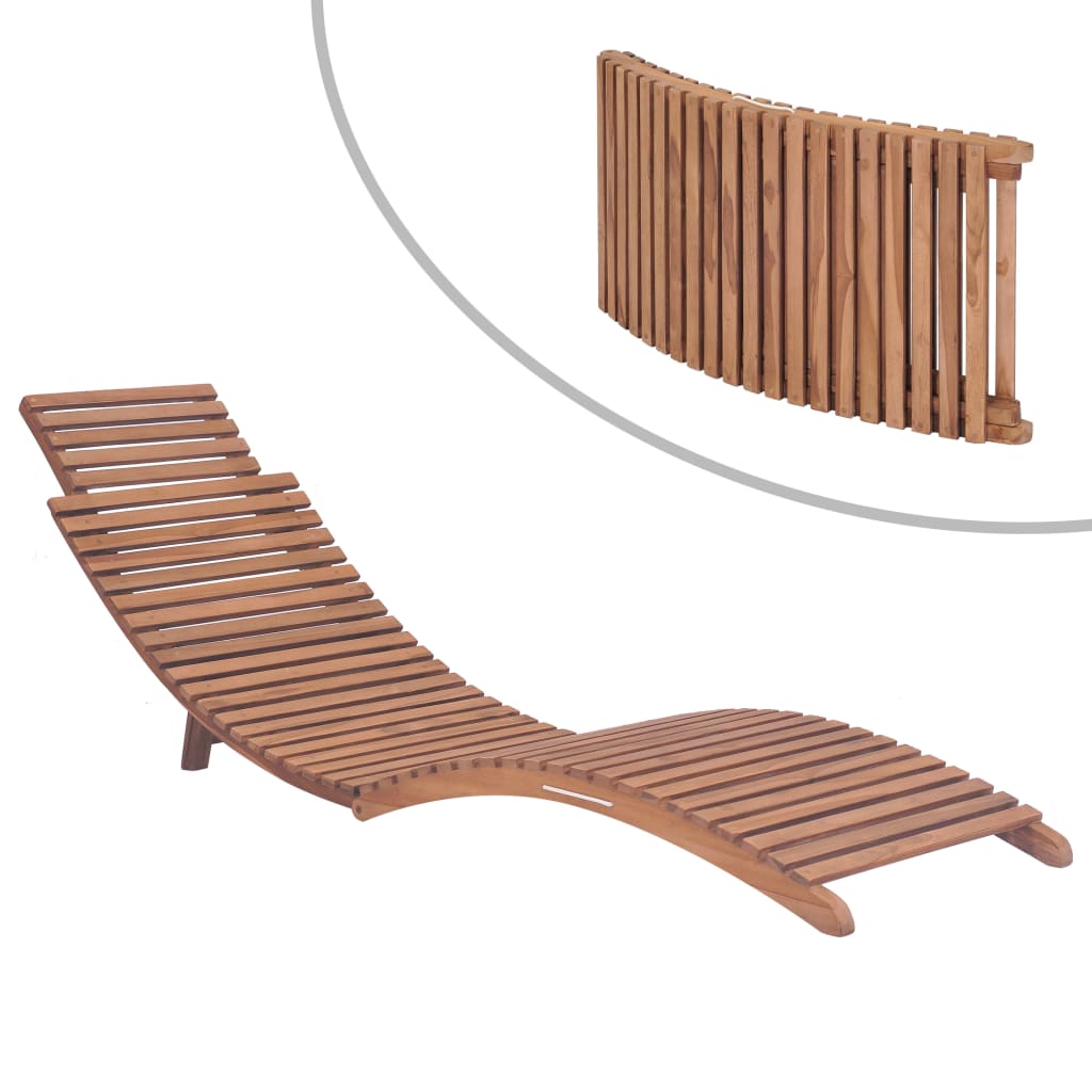 vidaXL Sonnenliegen 2 Stk. Klappbar Massivholz Teak