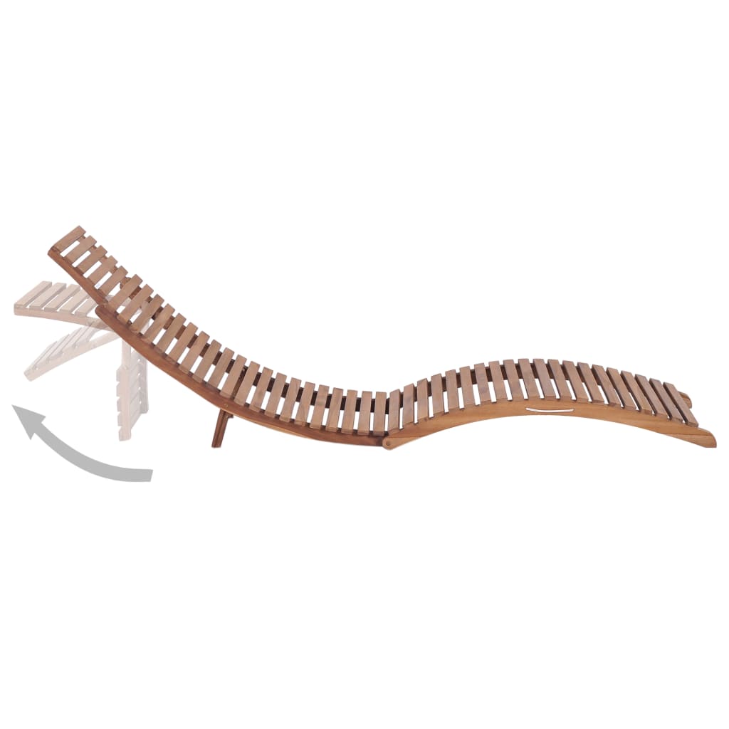 vidaXL Sonnenliegen 2 Stk. Klappbar Massivholz Teak