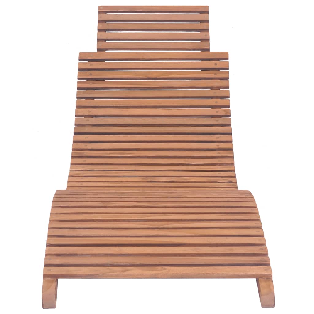 vidaXL Sonnenliegen 2 Stk. Klappbar Massivholz Teak