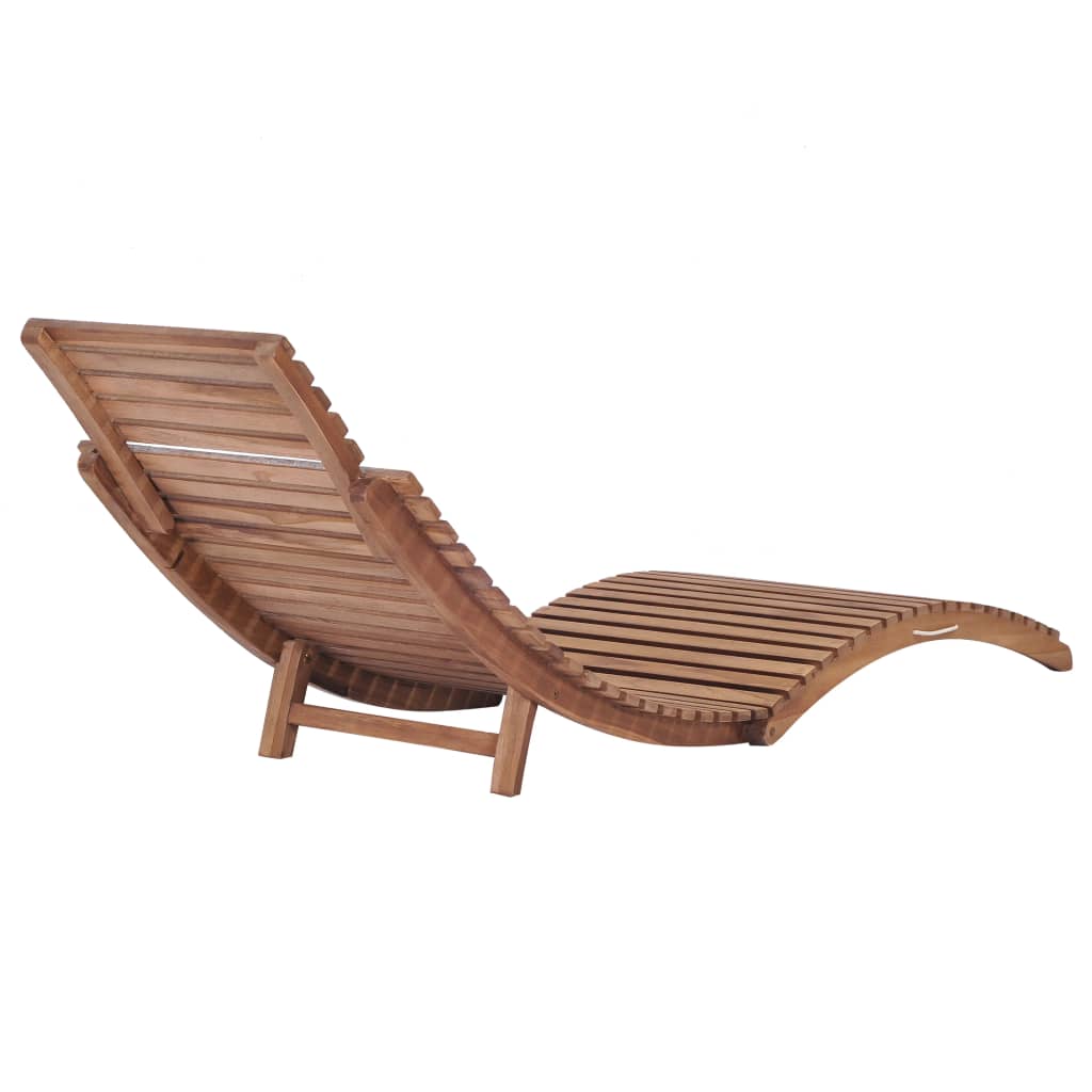 vidaXL Sonnenliegen 2 Stk. Klappbar Massivholz Teak