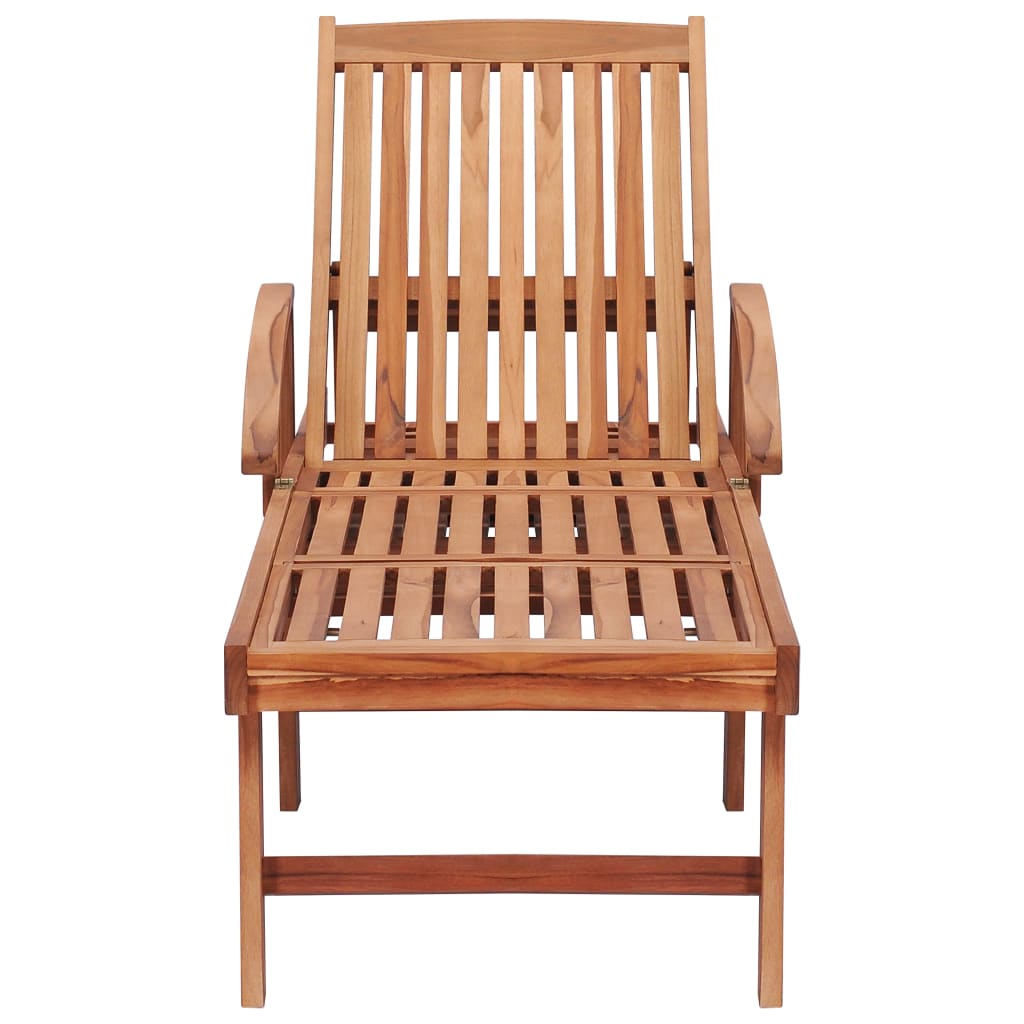 vidaXL Sonnenliegen 2 Stk. mit Tisch und Auflagen Massivholz Teak